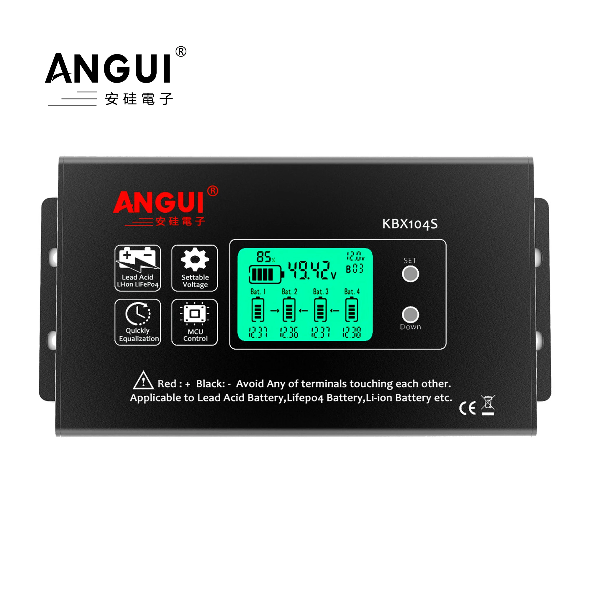 

ANGUI Battery Equalizer KBX104S LCD 4S 12V 24V 36V 48V Connect Voltage Active Balancer Lead acid Batteries Monitor