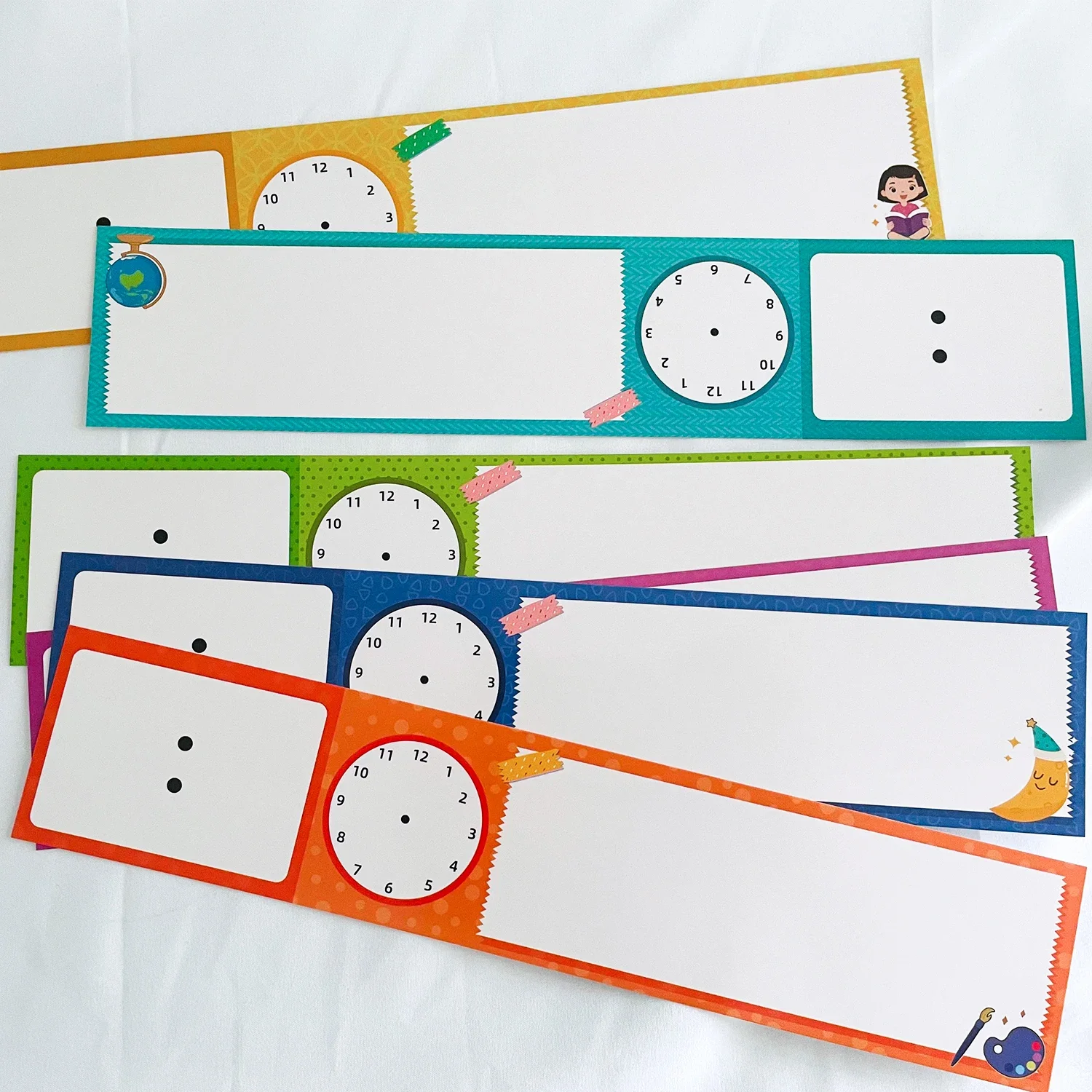 12 PCS Daily Schedule Cards Dry Eraser Cards kid children Schedule Pocket Chart for Classroom / Home 6