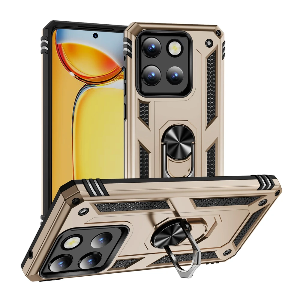 Durable Armor Phone Case with 360° Metal Ring Holder Cover
