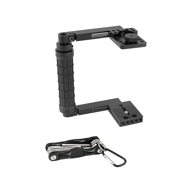 

SZRIG Camera Cage Kit Rubber Handle With Shoe Mount Adjustable Side Handle Height For Canon Nikon Cameras