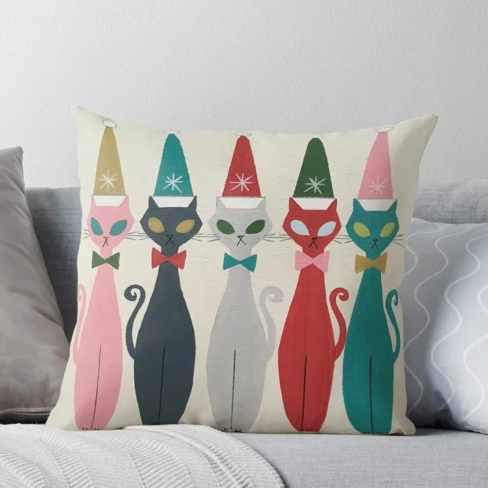 

Multicolor Kitty Santa Throw Pillow Pillow Cases Decorative Decorative Cushion