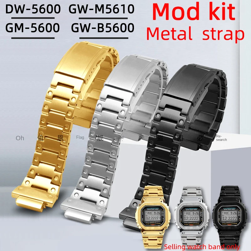 Cinturino In Acciaio Inossidabile Dw5600 16Mm Per Casio 3229 Gm-5600 Dw-5600 G-Shock Gm5600 Gw-B5600/M5610 Cinturino In Metallo Mod Cinturino Da Uomo