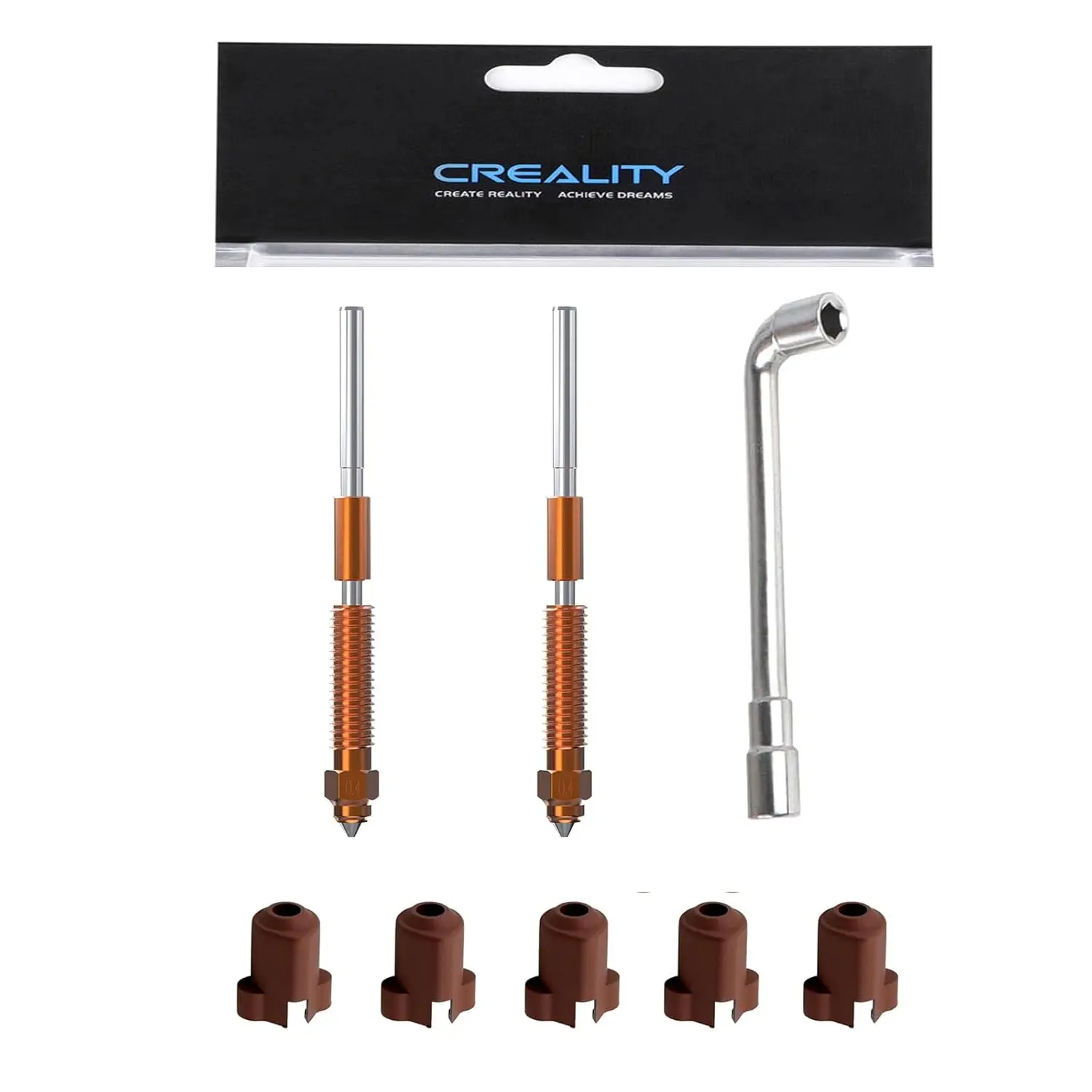 K1C 3D Printer Nozzle Set voor Creality, 0,4 mm Quick-Swap 3D Printer Onderdeel voor Printen op Hoge Snelheid met 30 Reinigingsnaalden en Accessoires met Creality K1C / Ender 3 V3 / V3