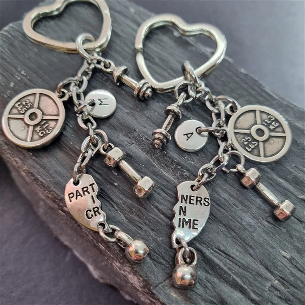 

10pair Couples Gym Keychain Partners in Crime Weight Plate 25lbs Workout Gift BFF Gift Sisters Gift Mom Gift Couples Keychain