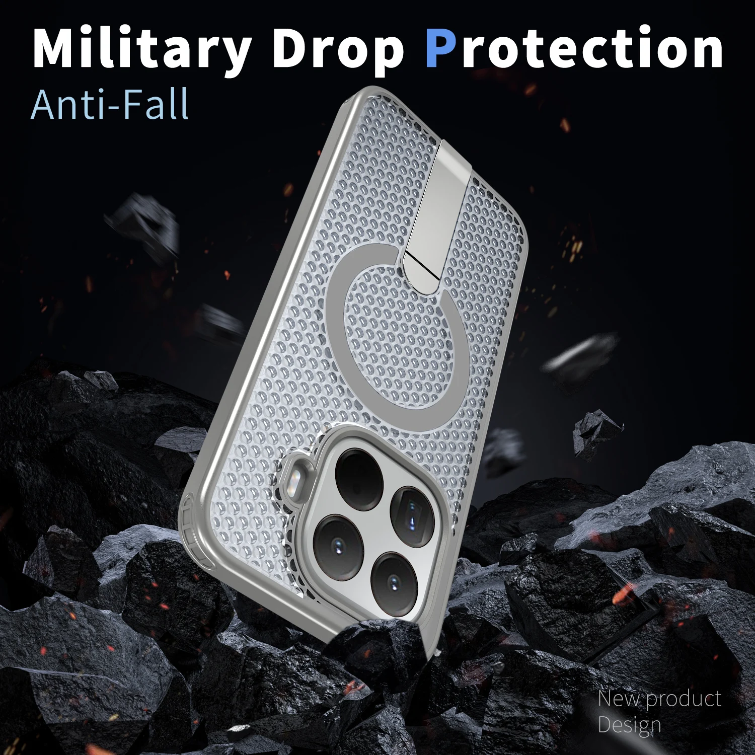 Enhanced Cooling Heat Dissipation Magnetic Case with Shockproof Bracket Cover