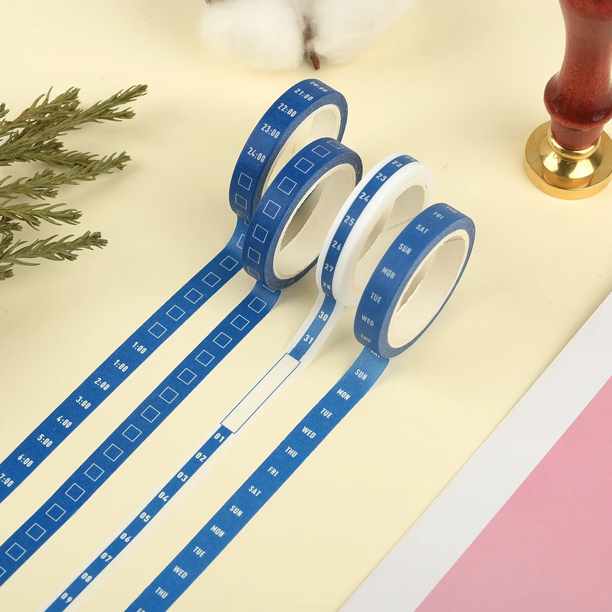 Weekly Time Management Tape - 8 Rolls for Planning & Scrapbooking