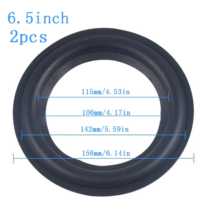 Speaker Surround Repair Kit 2Pcs/set Rubber Edge Ring Speaker Repair Parts 4/5 /6.5/8/10 inches