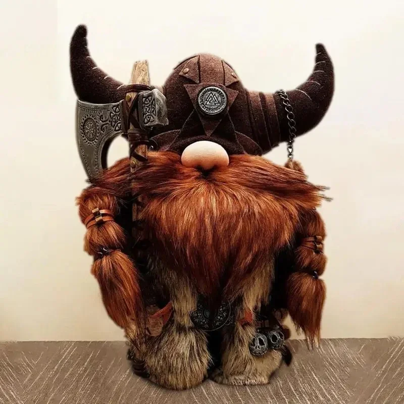 

NordicViking Gnomes Durable Viking Warrior Gnome Doll Cute and Fun Handmade Garden Decor Outdoor Resin Statue