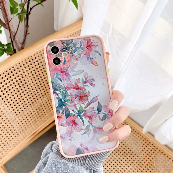 Vintage Blätter-Blumen Handyhülle für iPhone 17 16 15 12 14 11 13 Pro Max Hülle für iPhone X XR XS 16 Plus Stoßfeste Rückabdeckung – Detail 4