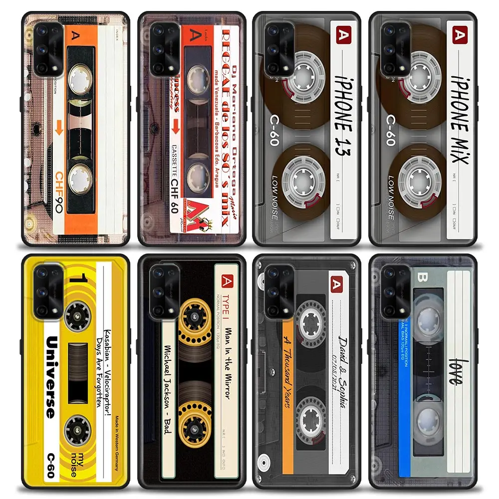 Custodia Funda Per Oppo Realme X50 X7 Xt X 10 9 9I 8 8I 7 7I 6 5 Pro Plus 5G Custodia Morbida Per Telefono Capa Para Shell Retro Cassette Style