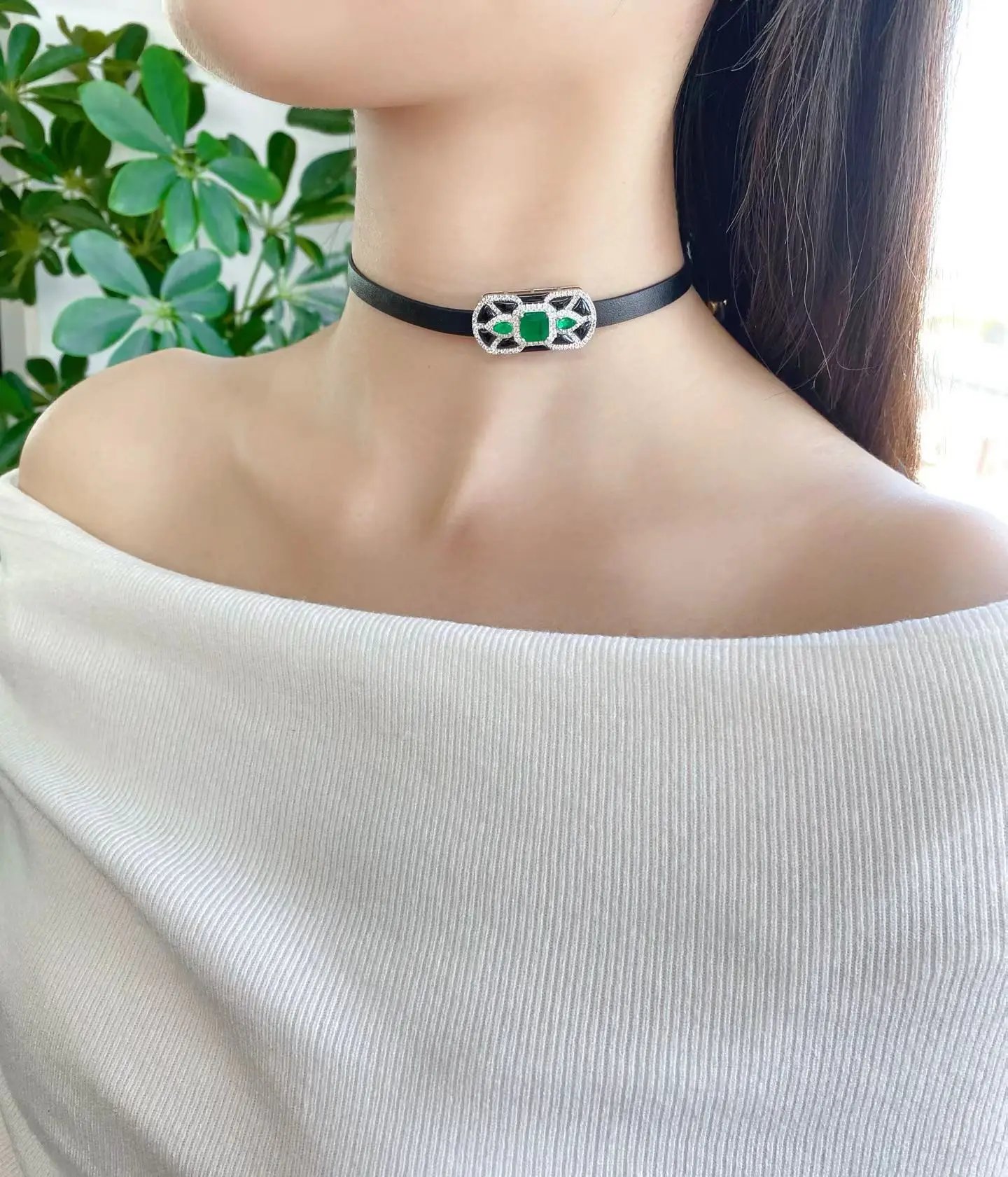 18K Solid Gold, Laboratory-Grown Diamond, Jadeite Buckle Pendant/Brooch Multifunctional Piece, High-End Jewelry Customization an - 6