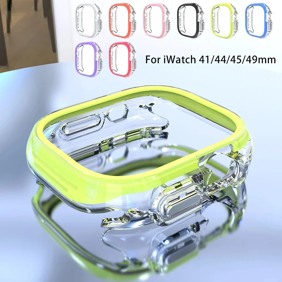 Durable PC+TPU Protective Cover for Apple Watch with Screen Protector
