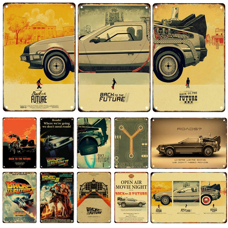 Film Classico Ritorno Al Futuro Tin Painting Metal Signage Poster Vecchio Stile Home Living Room Theatre Garage Club Art Decor