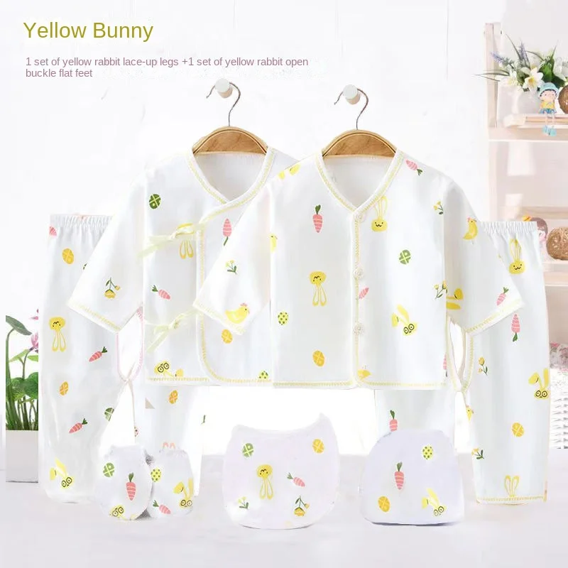 7Piece Newborn Baby Stuff Toddler Clothes Cartoon Cute Cotton T-shirt+Pants+Hats Infant Boys Girls Clothing Set Baby Underwear