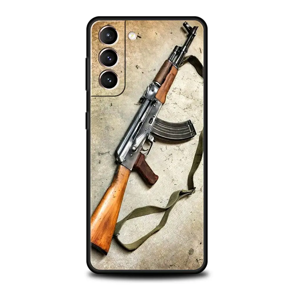 AK47 Handgun Design Soft Black Phone Case