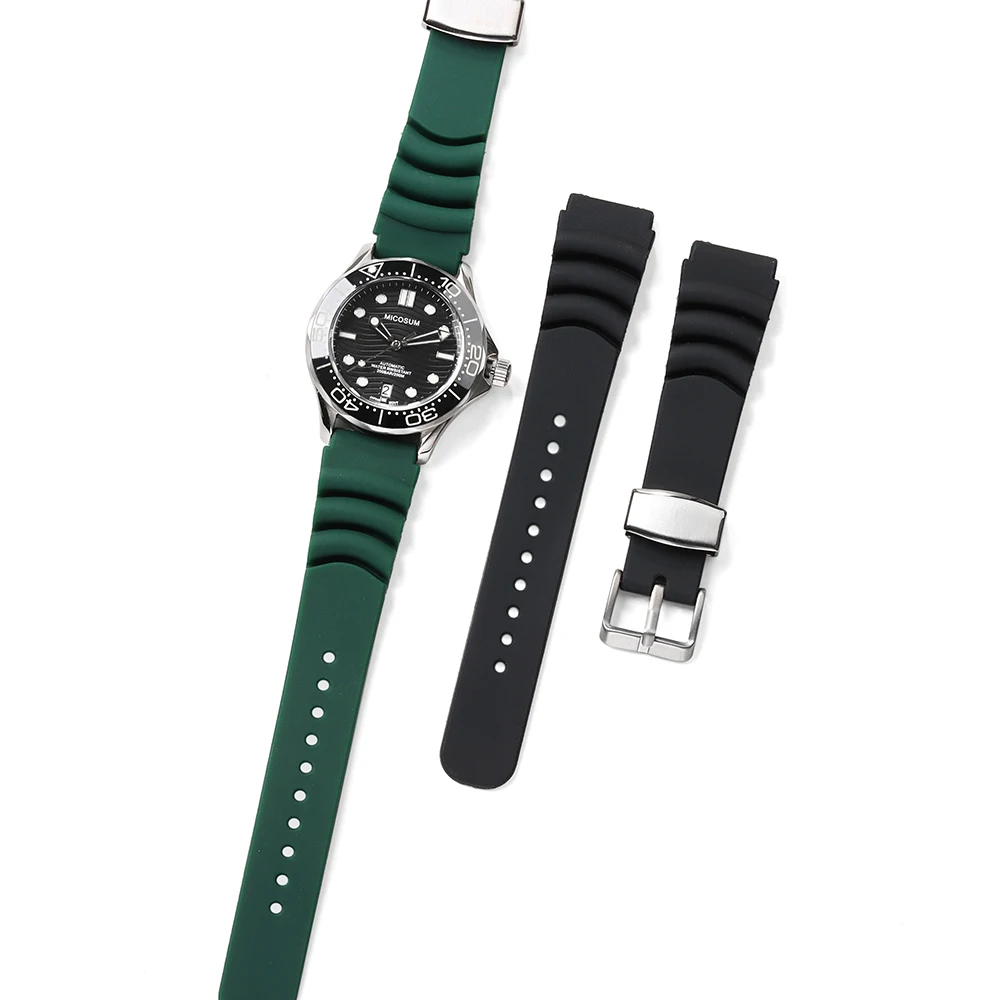 Silicone Sport Waterproof Watch Band - Unisex Replacement Strap 20mm/22mm