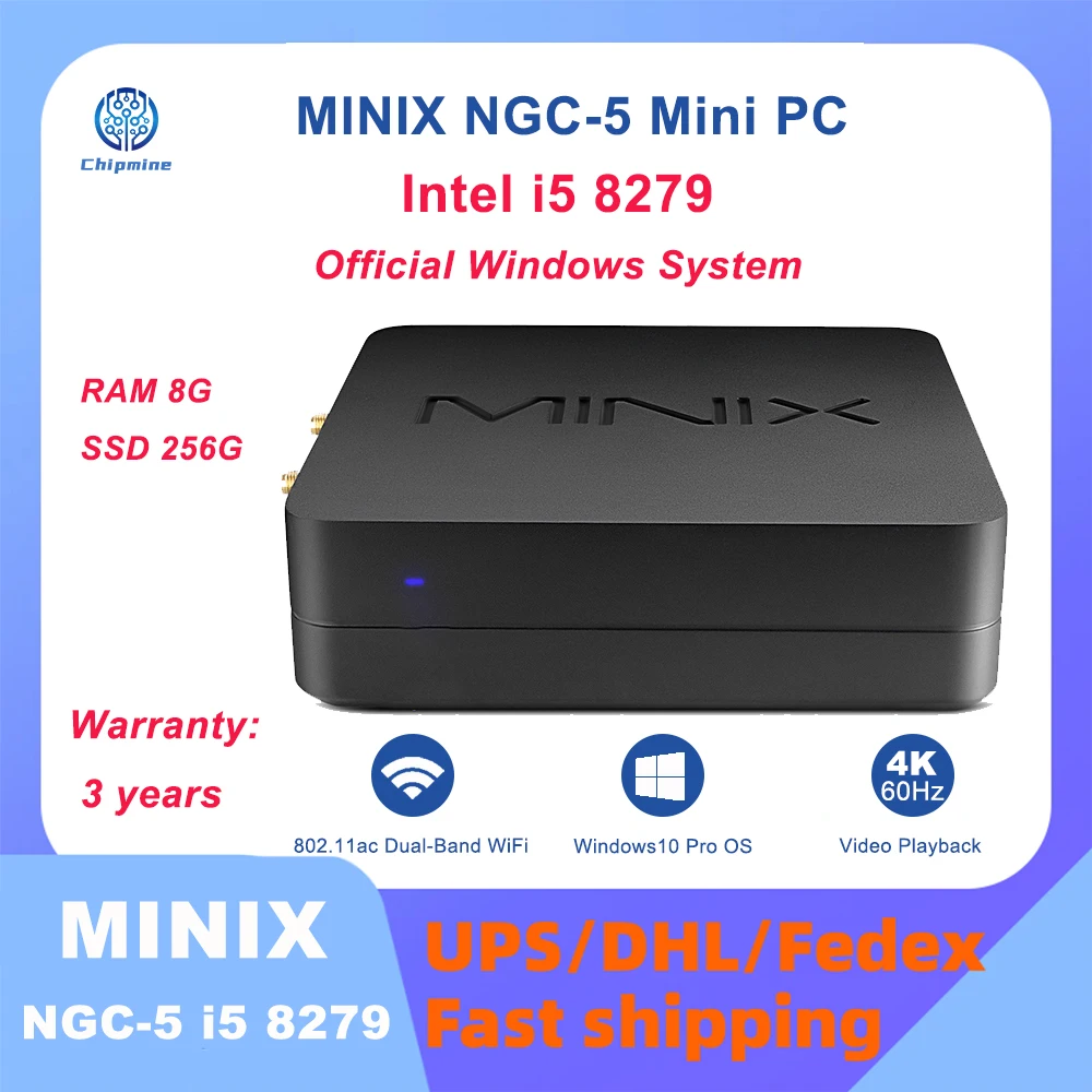 Minix Ngc-5 Intel I5-8279 Gaming Mini Pc 8G 256Gb Office Home Design Ddr4 Dp Pc Windows 10 Pro Pc