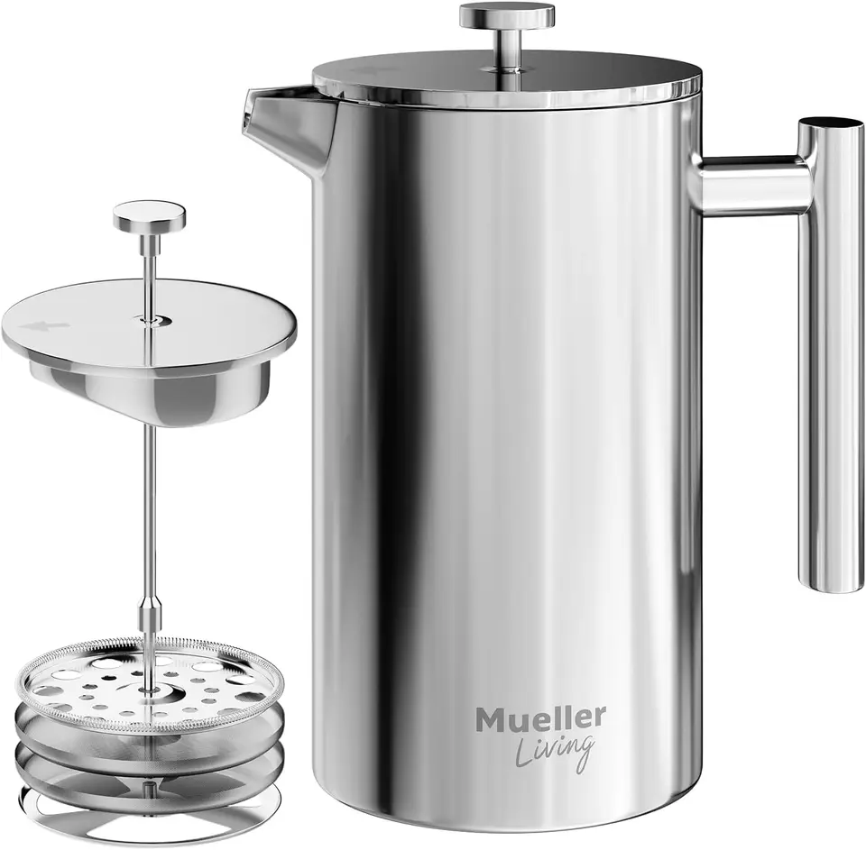 Stainless Steel French Press Coffee Maker 34oz