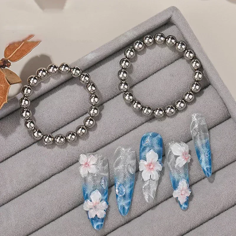 20Pcs/Set 5mm Round Magnet Beads Water Ripple Cat Eyes Magnet for Nail Gel Polish Multi-function Magnetic Balls Nail Art Tools