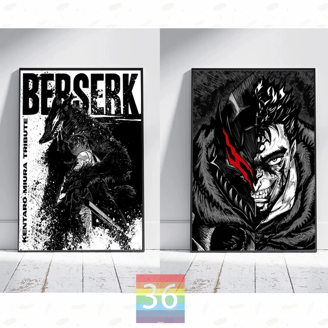 Guts berserk anime japonês mangá casa decoração da lona pintura