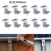 Supports solaires photovoltaïques, 10 pièces, pince en alliage d'aluminium pour Module solaire, supports de panneaux solaires, accessoires, pinces d'extrémité PV 6