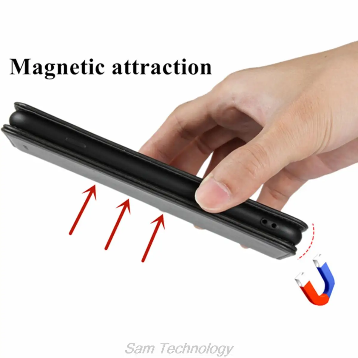 Luxurious Magnetic Adsorption Leather Flip Case – Premium Protective Cover