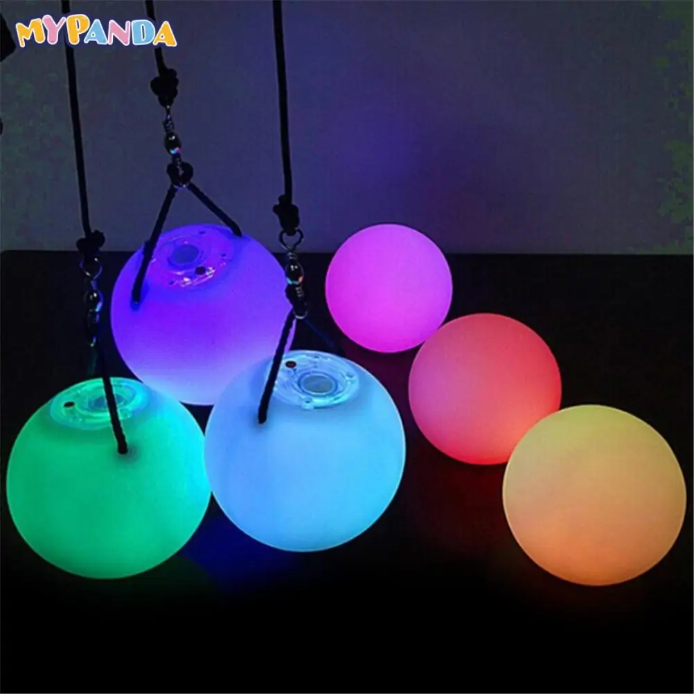 LED Multi-Coloured Glowing  POI Thrown Balls For Belly Dance Hand Prop WT 