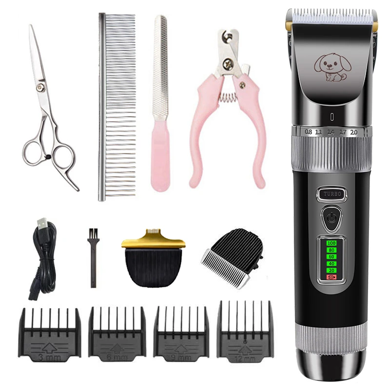 Pet Clipper Grooming Kit Cat Hair Clippers For Dog Reachageable Display