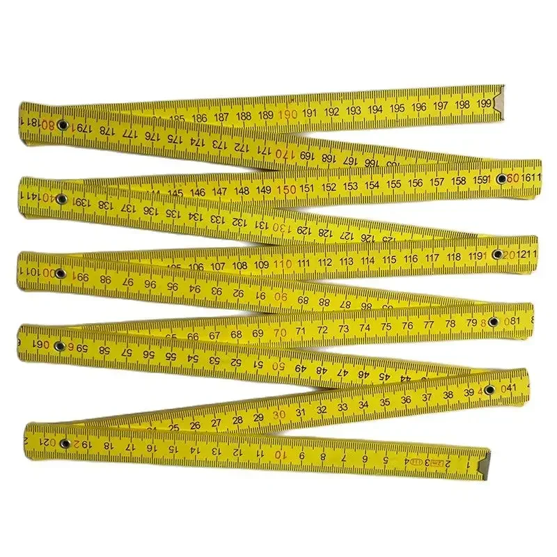 Folding Wood Rulers Measuring Sticks 2 Meter Wooden Foldable Ruler Yardstick Measuring Rule for Woodwork DIY Craft Carpenter