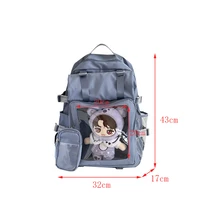 Clear Window Ita Backpack Women Double Transparent Pockets Large Capacity Laptop Kawaii Girls 20CM Dolls Travel School Bag Gifts 2