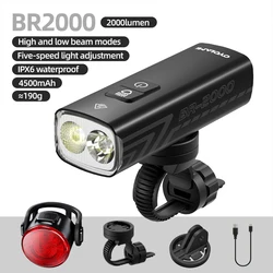 CYCLAMI Aluminum Alloy Bike Headlight with Type - C Charging (BR2000 and Taillight)