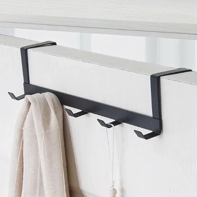 Door Hook Hooks Over The Door 5 Hooks Home Bathroom Organizer Rack Clothes Coat Hat Towel Hanger Bathroom Kitchen Accessories Holder