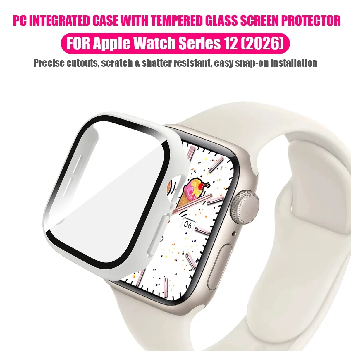 Premium Tempered Glass and Case Screen Protector with Bumper for Smartwatch Accessories