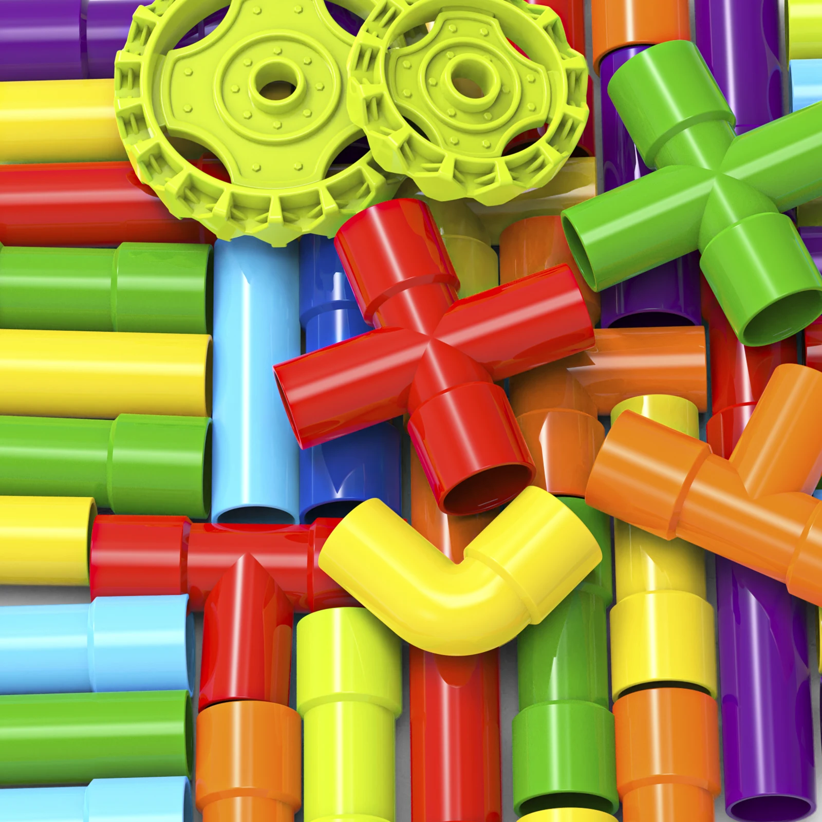 Building By Splicing Water Pipes Building Blocks DIY Toys pipe building toys