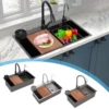 304 Stainless Steel Kitchen Sink Rectangular Single Sink Kitchen Sink Washbasin Set With Pull Out Faucet 1
