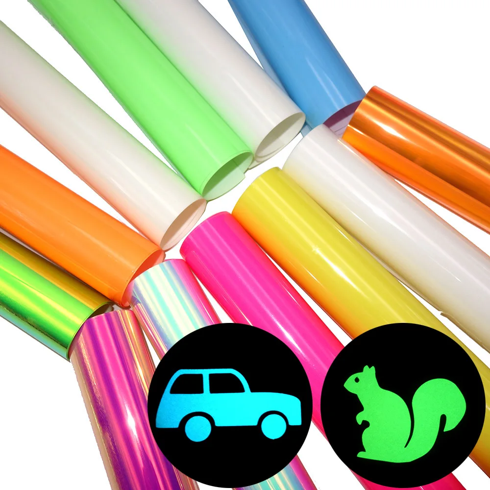 Luminous Heat Transfer Vinyl Glow in Dark noctilucent Heat Press Machine T Shirt Iron On HTV For Printing crop number patterns heat transfer vinyl