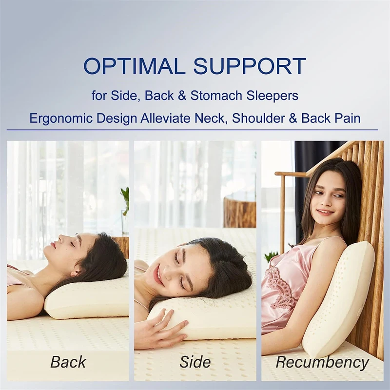 Dreamreal 100% Pure Natural Latex Pillow for Neck Pain Relieve Shoulder Sleep Orthopedic Pillows Cervical Health Care Pillow 5