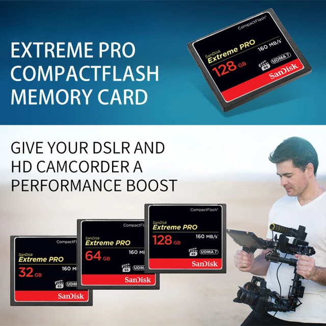 Sandisk Extreme Pro CompactFlash 64 Go (160 Mo/s) - Carte mémoire Sandisk  sur