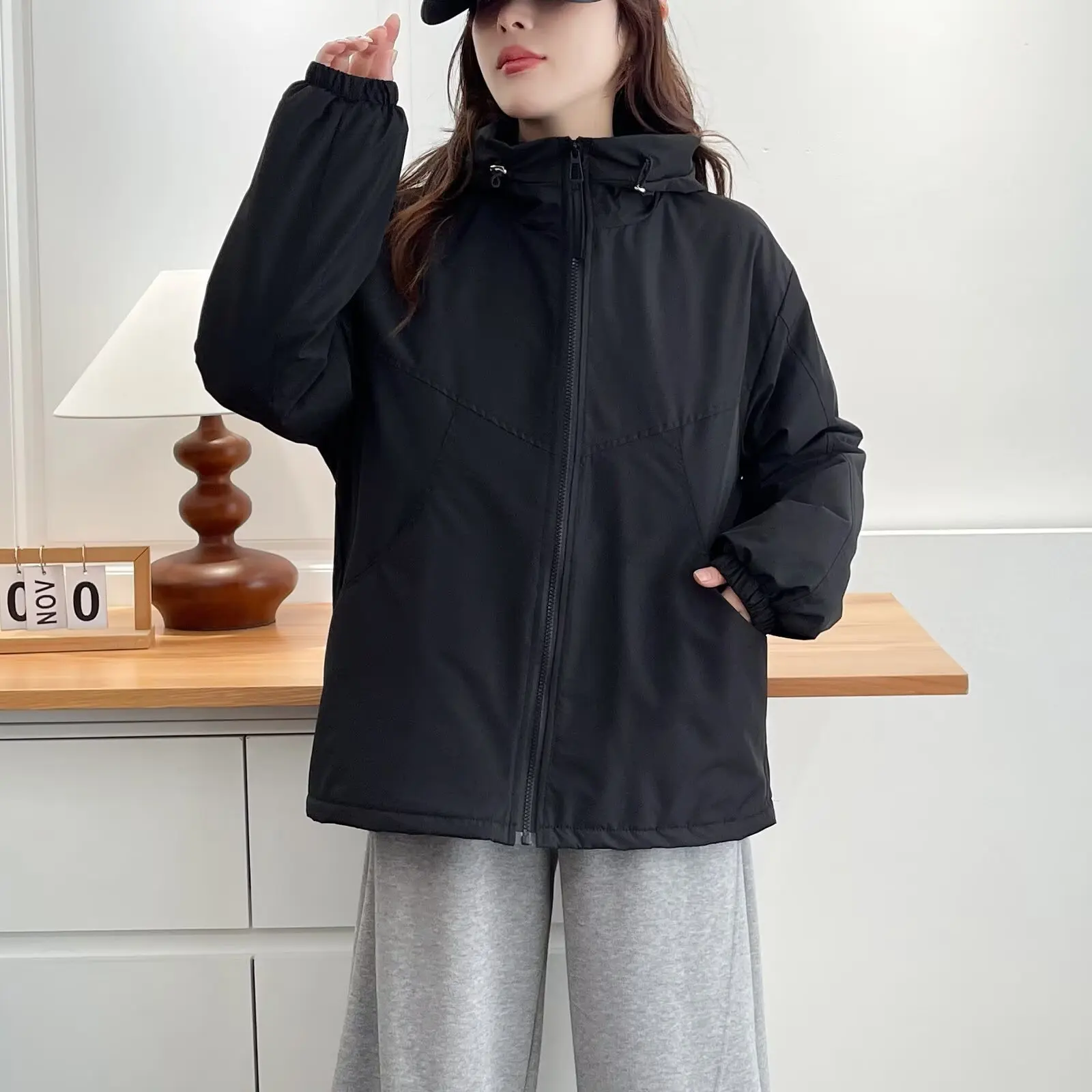 XXXXL Fashion Plus Size Women's Parkas Autumn And Winter Of 2025 cotton-padded Jacket Simple Casual Hooded Warm Quilting Coats