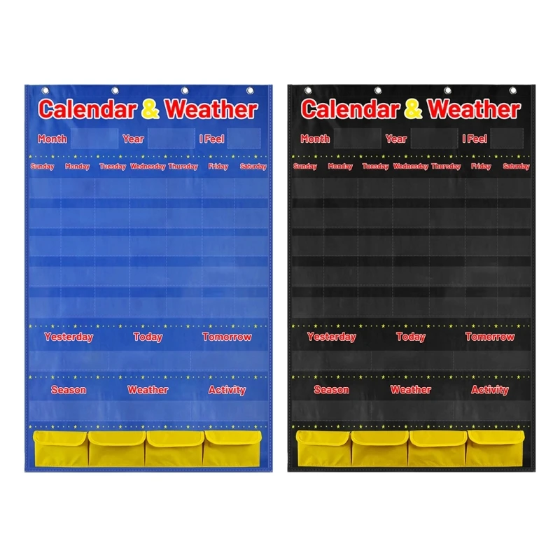 k1aa-calendar-weather-pocket-chart-classroom-monthly-calendar-with-114-cards-for-kid