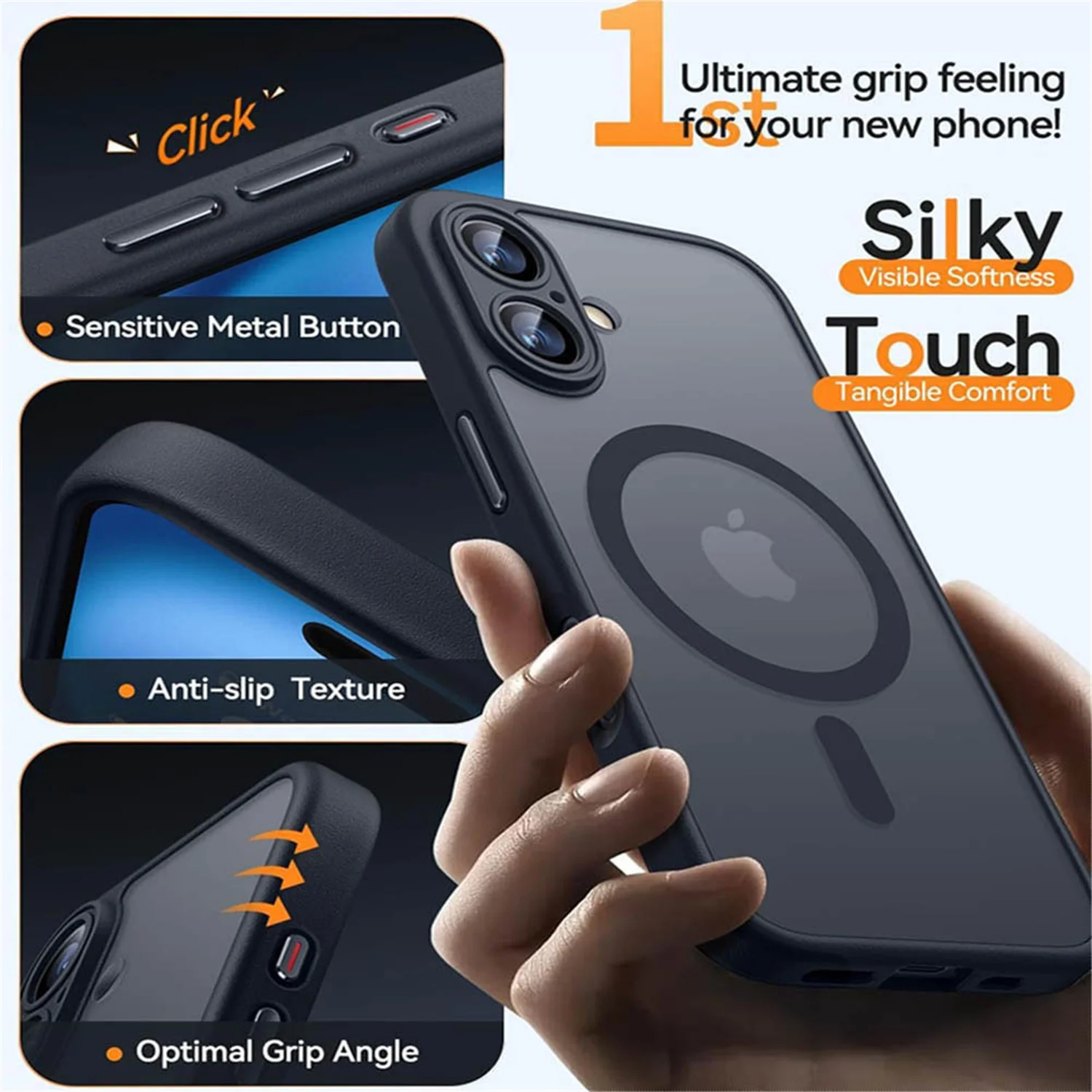 Magnetic Luxury Matte Translucent Armor Shockproof Case with Magsafe Compatibility