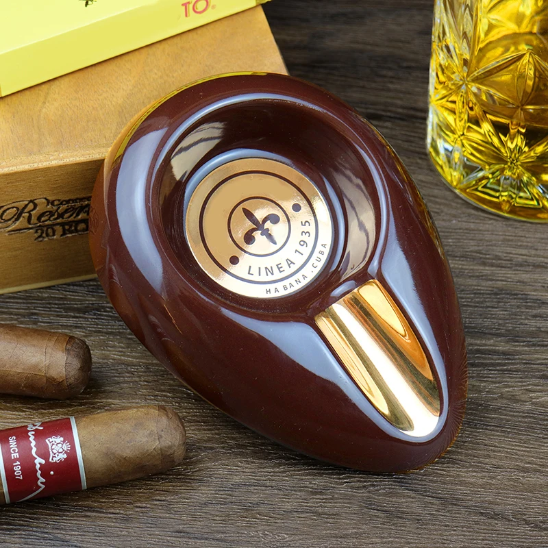 1Pcs Ceramics Travel Cigar Holder Stand Pocket Mount ASHTRAY Cigar Rest Rack Smoking Accessories for ceramic ashtray