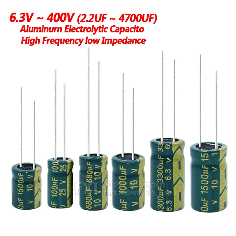 Aluminum Capacitor 10V 16V 25V 35V 50V 400V High Frequency Low ESR 100UF-3300UF