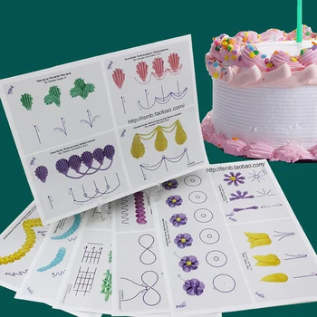27 pz/14 fogli torta glassa tubazioni pratica fai da te tavolo da disegno modello decorazione di carta pratica modello pasta decorazione fondente