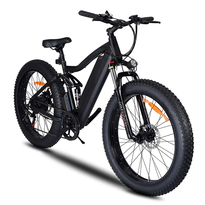 Off Road Full Suspension Ebike 48V 26 Inch Fat Tire Electric Dirt Mountain Bike Electric Bicycle mk011 48v 750w 20 inch 15 mph us eu warehouse full suspension folding fat tire e bike ebike fatbike electric bicycle