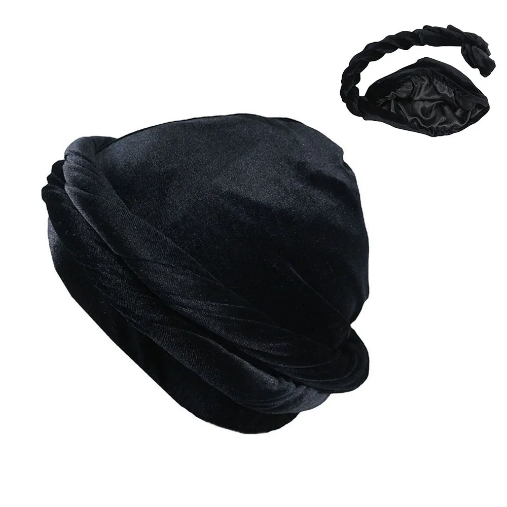 4 PCes turbante para homens Halo turbante durag vintage turbante