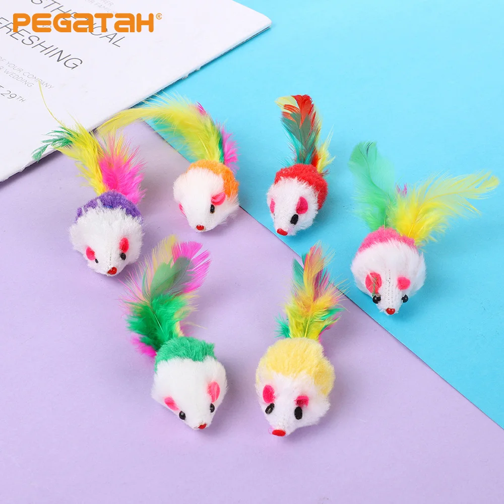 ToysforCatsCuteMiniSoftFleeceFalseMouseforCatToysColorful