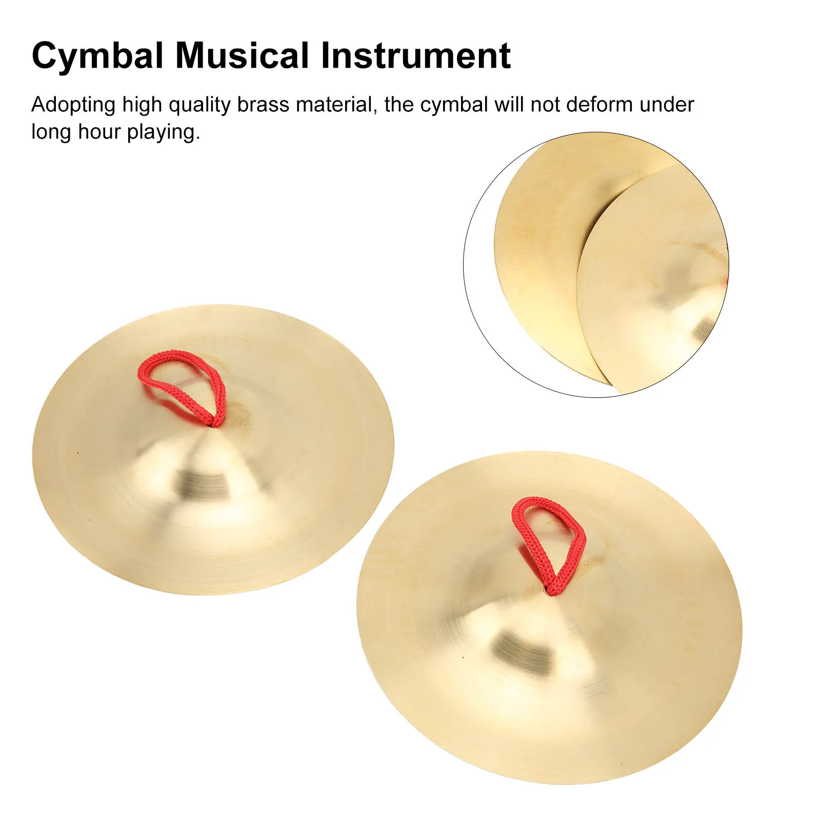 1Pair Crash Cymbal Brass Percussion Instrument Pair Teaching Tool Toy for Children Adult Cymbal Musical Instrument