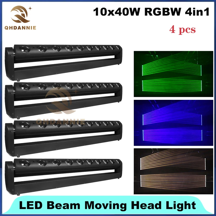 1-2-4-Pcs-10x40W-RGBW-4in1-LED-Strip-Beam-Moving-Head-Light ...