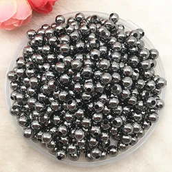 Elegant Tone Metal Smooth Ball Spacer Beads for Jewelry Crafting & DIY Accessories (07gun black)